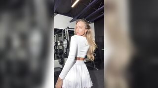 Sommer Ray: White crop top & tennis skirt #4