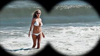 Kate Upton jogging on beach