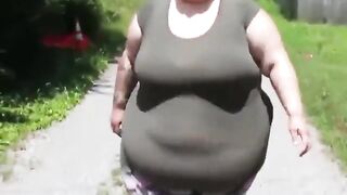 Adeline waddling in a very tight shirt look At her belly amazing.