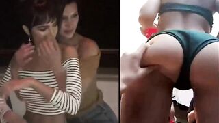 Straight Girls Playing: Emily Ratajkowski getting her tits and ass groped by Bella Hadid #4