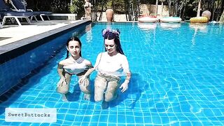 Straight Girls Playing: Nude pool #1