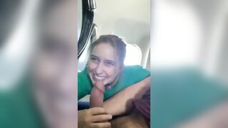 Slutty Wife gives Blowjob on the plane #2