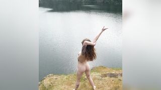 Naked Girls Dancing: Dancing to the heartbeat of this alpine lake ♥️♥️ #2