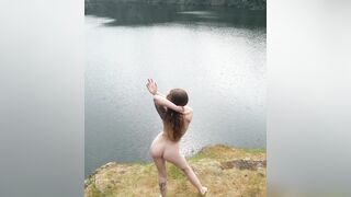 Naked Girls Dancing: Dancing to the heartbeat of this alpine lake ♥️♥️ #4