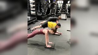 Natalia getting in a workout