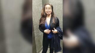 Naughty Wives: Flashing A Male Co-Worker In The Elevator #3