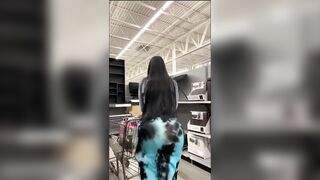 Clapping her ???? in the store