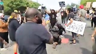 BLM rioter yeeted from police cruiser as it drives away #2