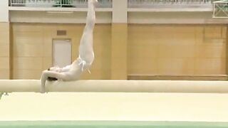 Retro Babes: Topless Gymnastics Routine #4