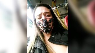 Latina Squirting on the bus #1