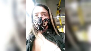 Latina Squirting on the bus #4