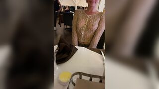 Sheer and braless on our dinner date