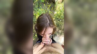 Nadia Noja sucks Jacob Coldwater's cock in nature #3