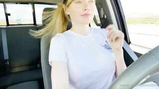 Revealing Her Boobs While Driving #2