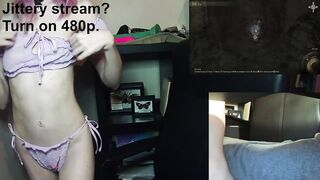 Petite gamer girl Eve black stripping during her gaming session #2