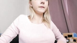 Cute camgirl masturbates on camera ends with an O-face orgasm