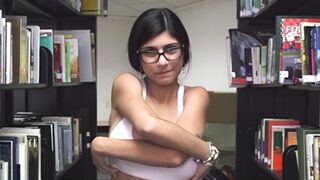 Mia Khalifa: mia shows off her boobs behind some bookshelves #2