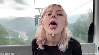 Eva Elfie gives head on gondola ride #4