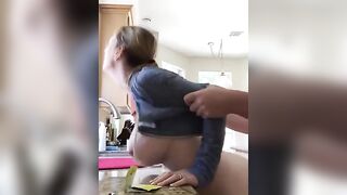 Busty housewife getting plowed in the kitchen #2