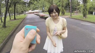 You Asakura gets a remote control vibrator shoved in her pussy in public.