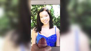 Cumpilation! 6 cumtributes on this beautiful French-Asian girl! Is she hotter covered in cum? #3