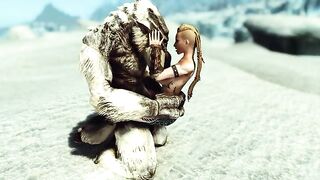 Skyrim: Nord Barbarian meets a Frost Troll #4