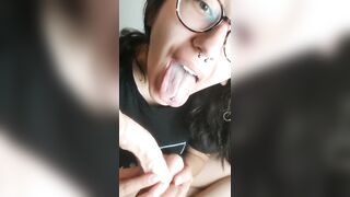 Solo: Licking grool of dildo #4