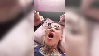 Solo: Licking cum off her glasses #2