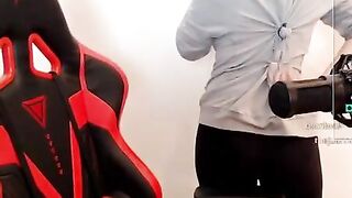 kimi showing off her cleavage and ass