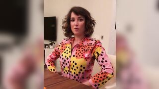 Milana Vayntrub: Milana in her joke suit telling a terrible joke ♥️♥️ #2