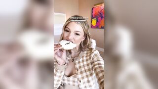 Olivia Holt: Eating a bagel #2