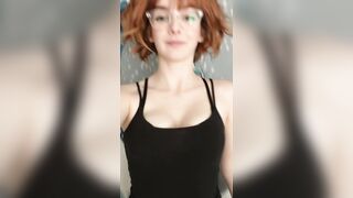 Girl Clothed and Unclothed: Cute Shorthaired Redhead #2