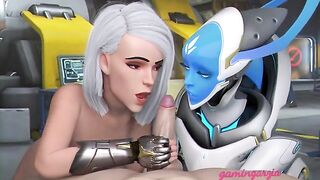 Ashe & Echo fighting over a cock #3