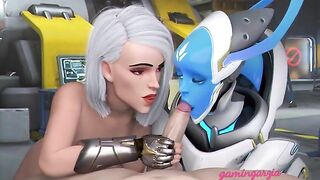 Ashe & Echo fighting over a cock #4