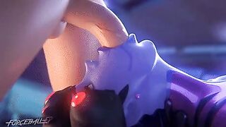 Widowmaker deepthroating huge cock. #2