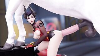 Devil Mercy Wants A Bigger Cock. Stomach Bulge.