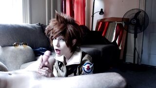 Overwatch's Tracer cosplayer Teases Cock Till Edge Of Cumming #3